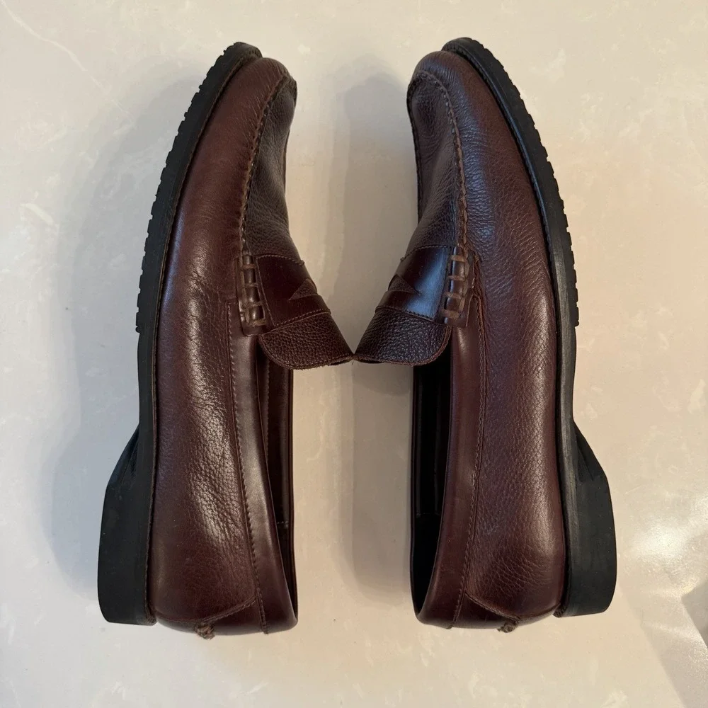 Johnston & Murphy Baldwin Brown Loafer  Sheepskin Leather Size 13M Vibram Sole
